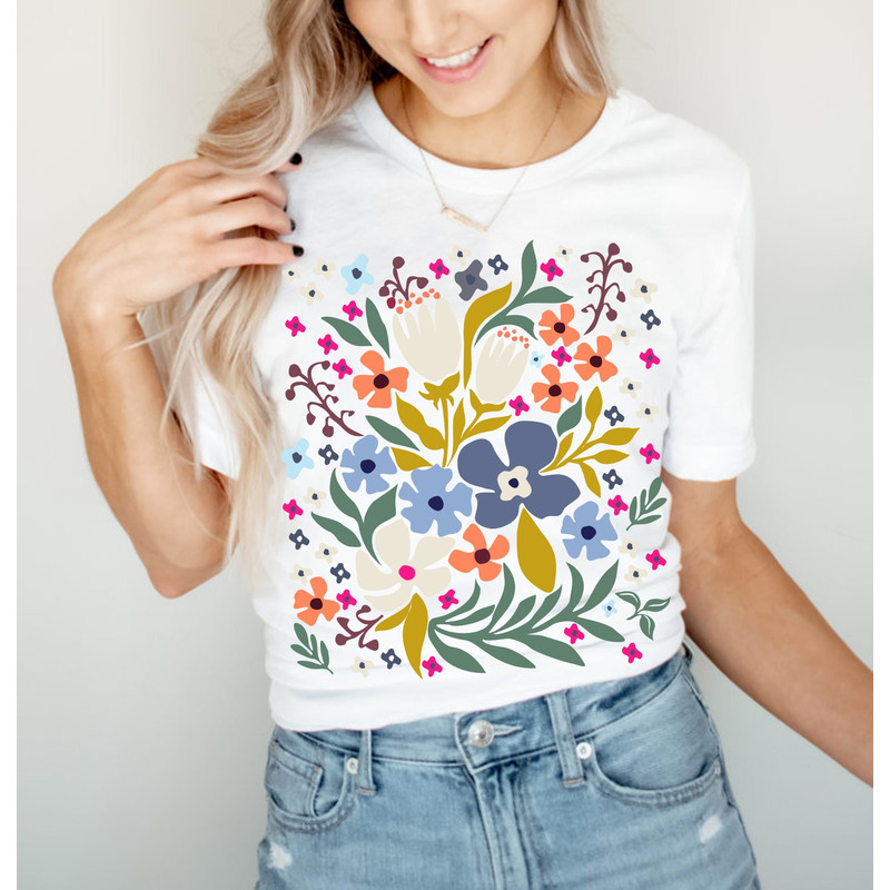 Wildflower Tshirt, Wild Flowers Shirt, Floral Tshirt, Flower Shirt, Gift for Women, Ladies Shirts, Best Friend Gift - 8.jpg