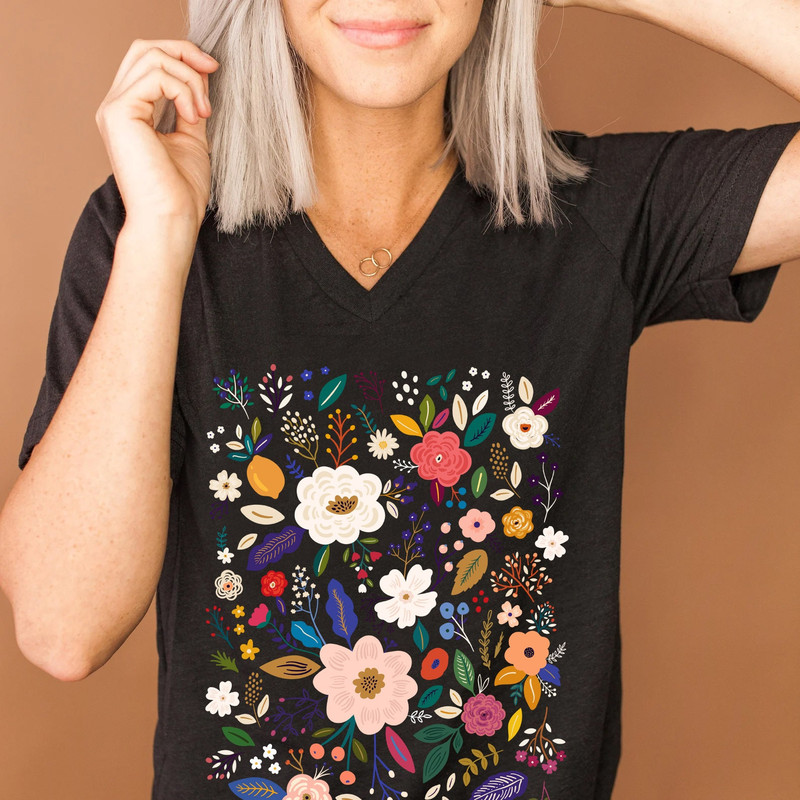 Wildflower Tshirt, Wild Flowers Shirt, Floral Tshirt, Flower Shirt, Gift for Women, Ladies Shirts, Best Friend Gift - 1.jpg