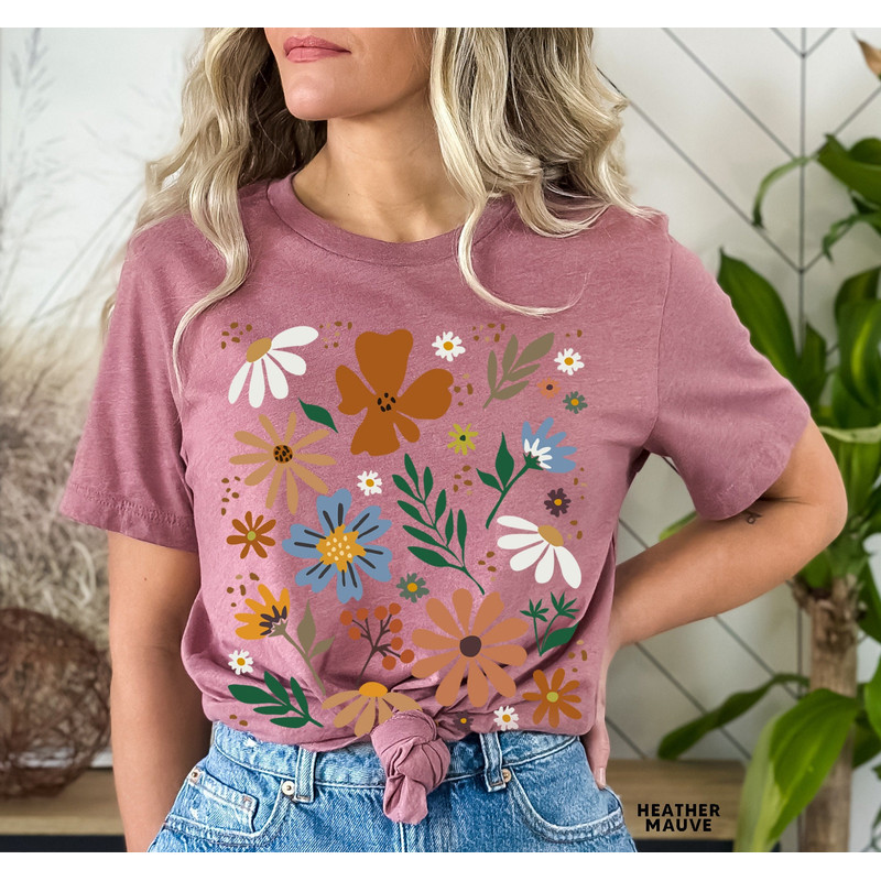 Wildflower Tshirt, Wild Flowers Shirt, Floral Tshirt, Flower Shirt, Gift for Women, Ladies Shirts, Best Friend Gift - 6.jpg