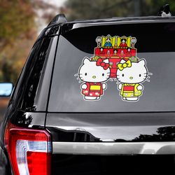 hello kitty decal for car, anime car decal, anime decal, anime sticker, hello kitty decal, hello kitty sticker
