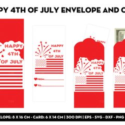 Happy 4th of July envelope and card