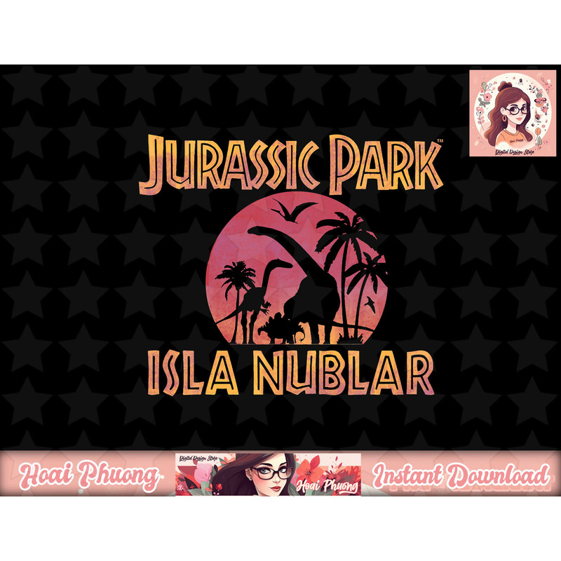 Jurassic Park Isla Nublar Gradient Sunset png, instant download.jpg