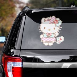 anime car decal, hello kitty sticker, hello kitty decal for car, anime decal, hello kitty decal, anime sticker