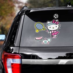 anime decal, hello kitty sticker, hello kitty decal for car, anime car decal, anime sticker, hello kitty decal