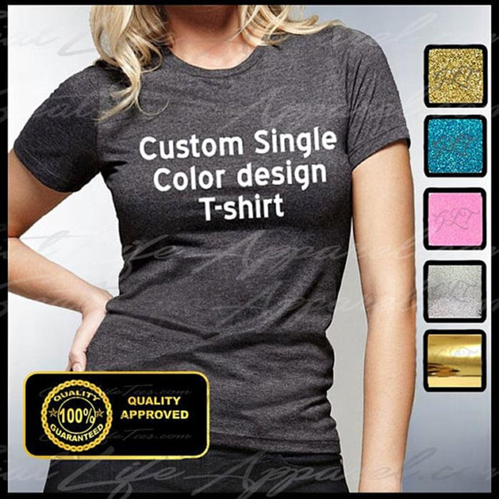 Custom Women's Shirt, Custom T Shirt, Personalized Tshirt, Customized Shirt, Single CUSTOMIZED GLITTER SHIRT - 1.jpg