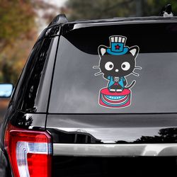 hello kitty decal for car, hello kitty sticker, anime car decal, anime decal, anime sticker, chococat decal