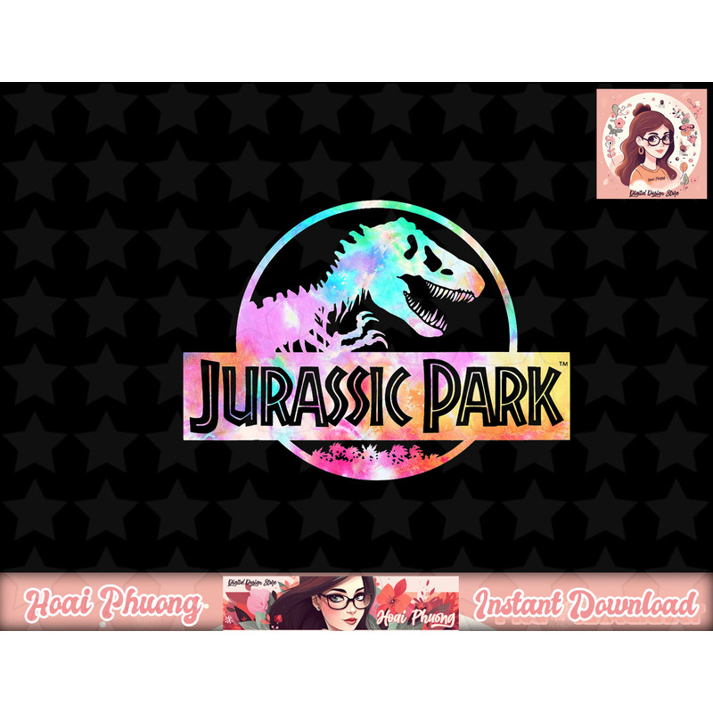 Jurassic Park Logo Tie Dye Gloss Graphic png, instant download.jpg