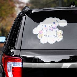 hello kitty sticker, anime car decal, anime decal, anime sticker, cinnamoroll decal, hello kitty decal for car