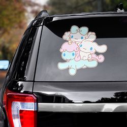 hello kitty decal for car, hello kitty sticker, anime car decal, anime decal, cinnamoroll decal, anime sticker