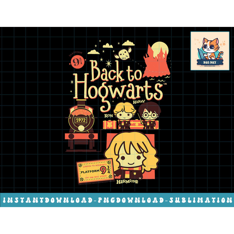 Harry Potter Back To Hogwarts Platform 9 34 Chibis png, sublimate, digital download.jpg