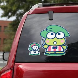 hello kitty sticker, anime car decal, anime decal, anime sticker, keroppi decal, hello kitty decal for car