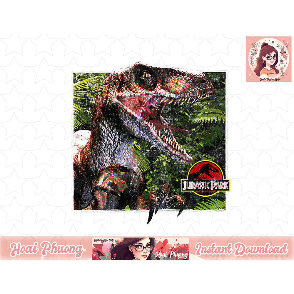 Jurassic Park Raptor Coming Out Of Forest png, instant download.jpg