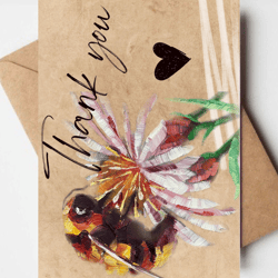 thank you! digital card to download insect painting creeting card.