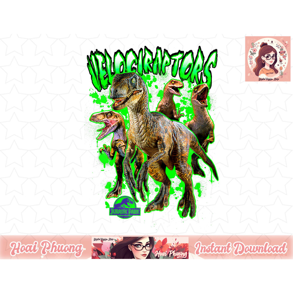 Jurassic Park Raptor Group Neon Green Splatter png, instant download.jpg