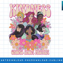 disney princess kindness grows from within floral group png, sublimate, digital print