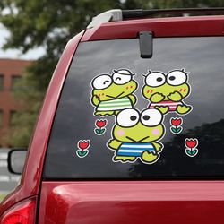 anime car decal, hello kitty sticker, hello kitty decal for car, anime sticker, keroppi decal, anime decal