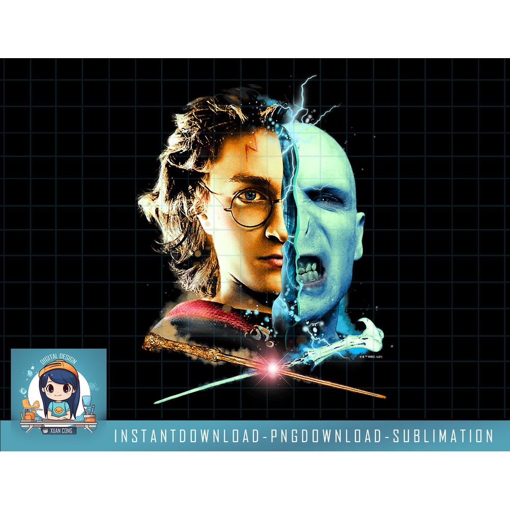 Harry Potter vs Voldemort Magic Battle Split Face Logo png, sublimate, digital download.jpg