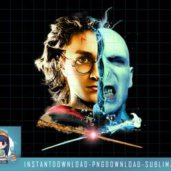 harry potter vs voldemort magic battle split face logo png, sublimate, digital download