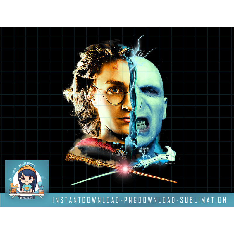 Harry Potter vs Voldemort Magic Battle Split Face Logo png, sublimate, digital download.jpg