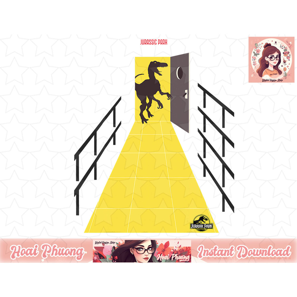 Jurassic Park Raptor Into The Light Graphic png, instant download.jpg