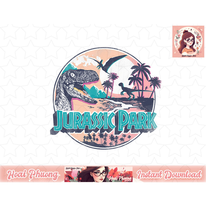 Jurassic Park Raptor Island Style Logo Graphic png, instant download.jpg