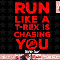 jurassic park red text t-rex chasing you graphic png, instant download