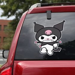 anime decal, hello kitty sticker, hello kitty decal for car, anime sticker, kuromi decal, anime car decal