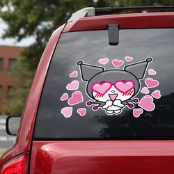 anime decal, hello kitty sticker, hello kitty decal for car, anime car decal, kuromi decal, anime sticker
