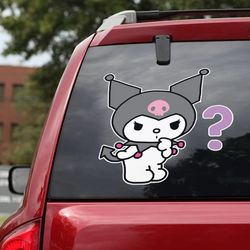 anime sticker, hello kitty sticker, hello kitty decal for car, anime car decal, anime decal, kuromi decal