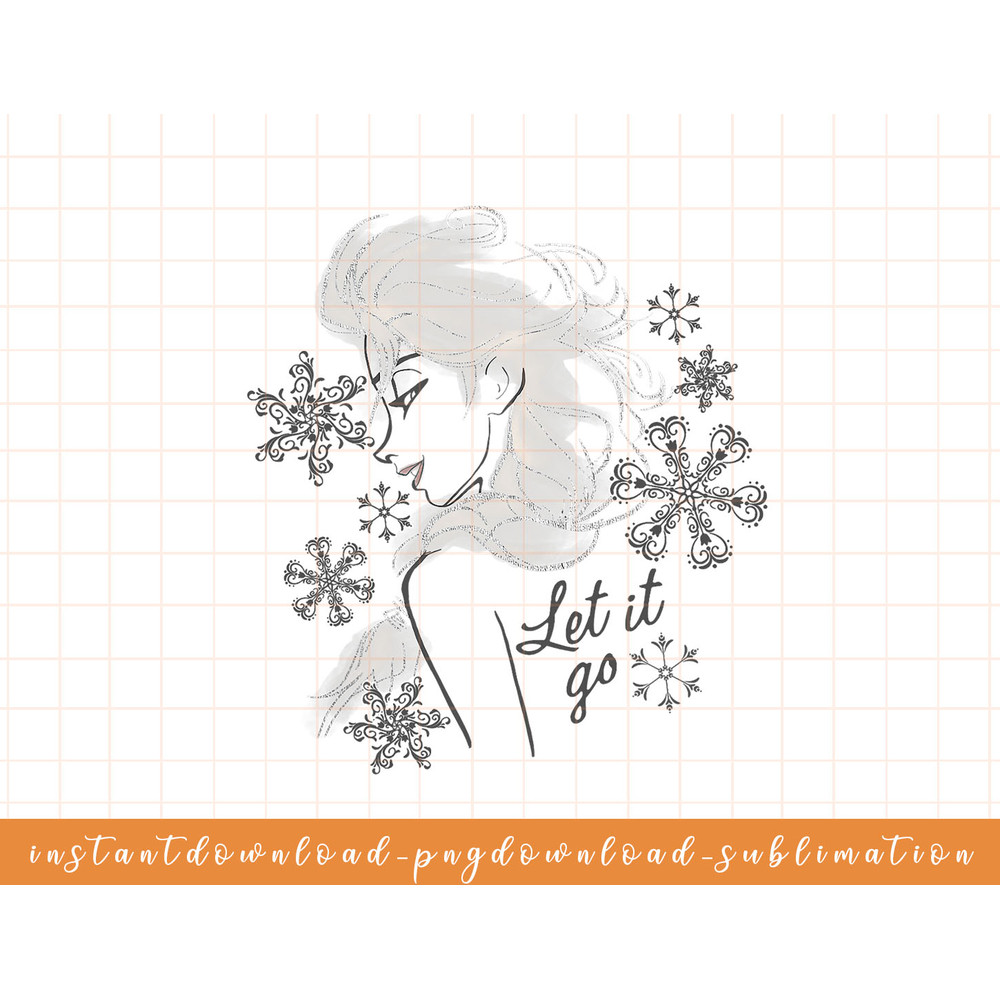 Disney Frozen Elsa Let It Go Profile Sketch png, sublimate, digital download.jpg