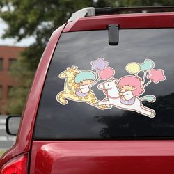 hello kitty sticker, hello kitty decal for car, anime car decal, anime decal, anime sticker, little twin stars decal