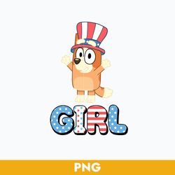 bingo girl 4th of july png, 4th of july png, bluey 4th of july png, bluey png, patriotic png digital file
