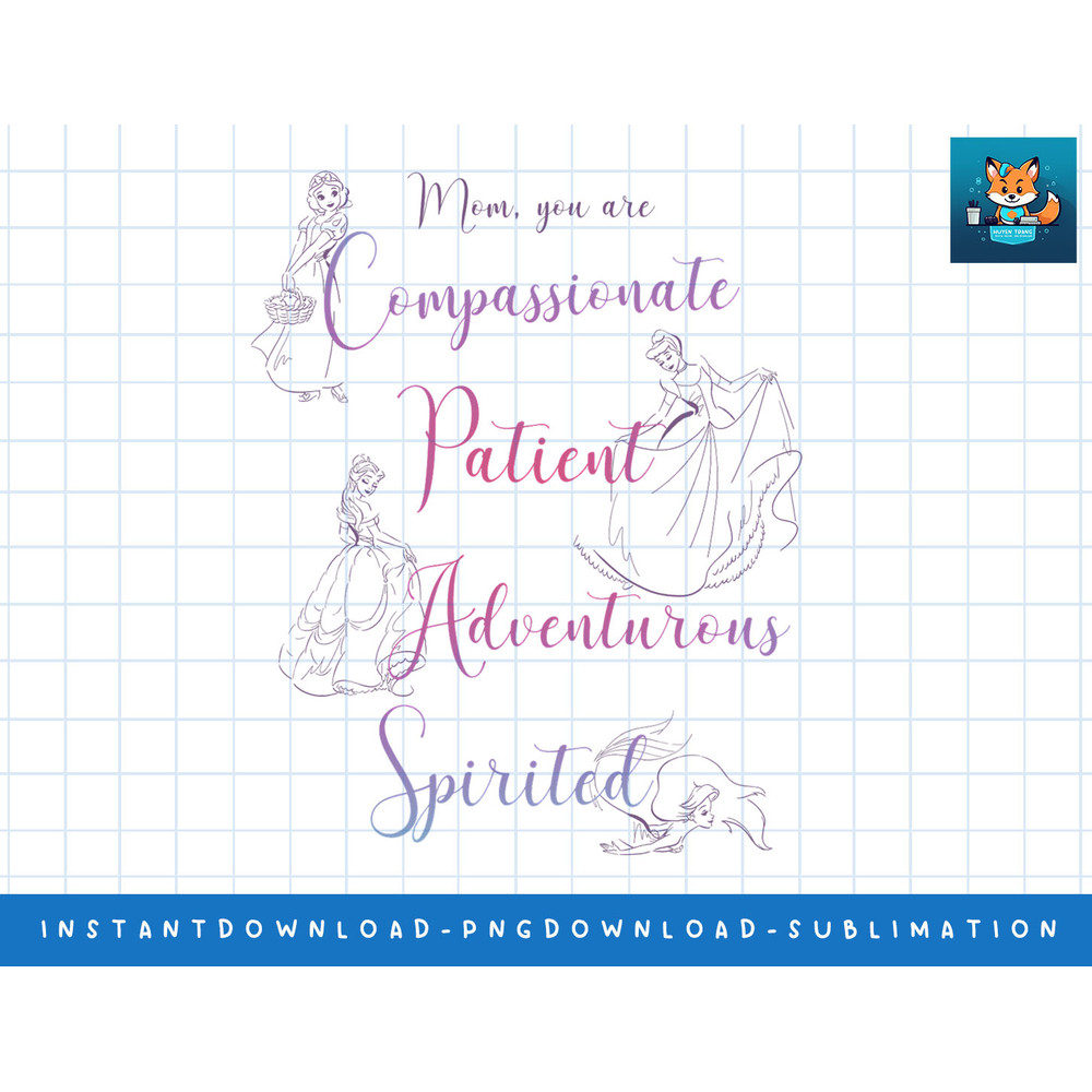Disney Princess Line Art Mom You Are Graphic T-Shirt png, sublimate, digital print.jpg