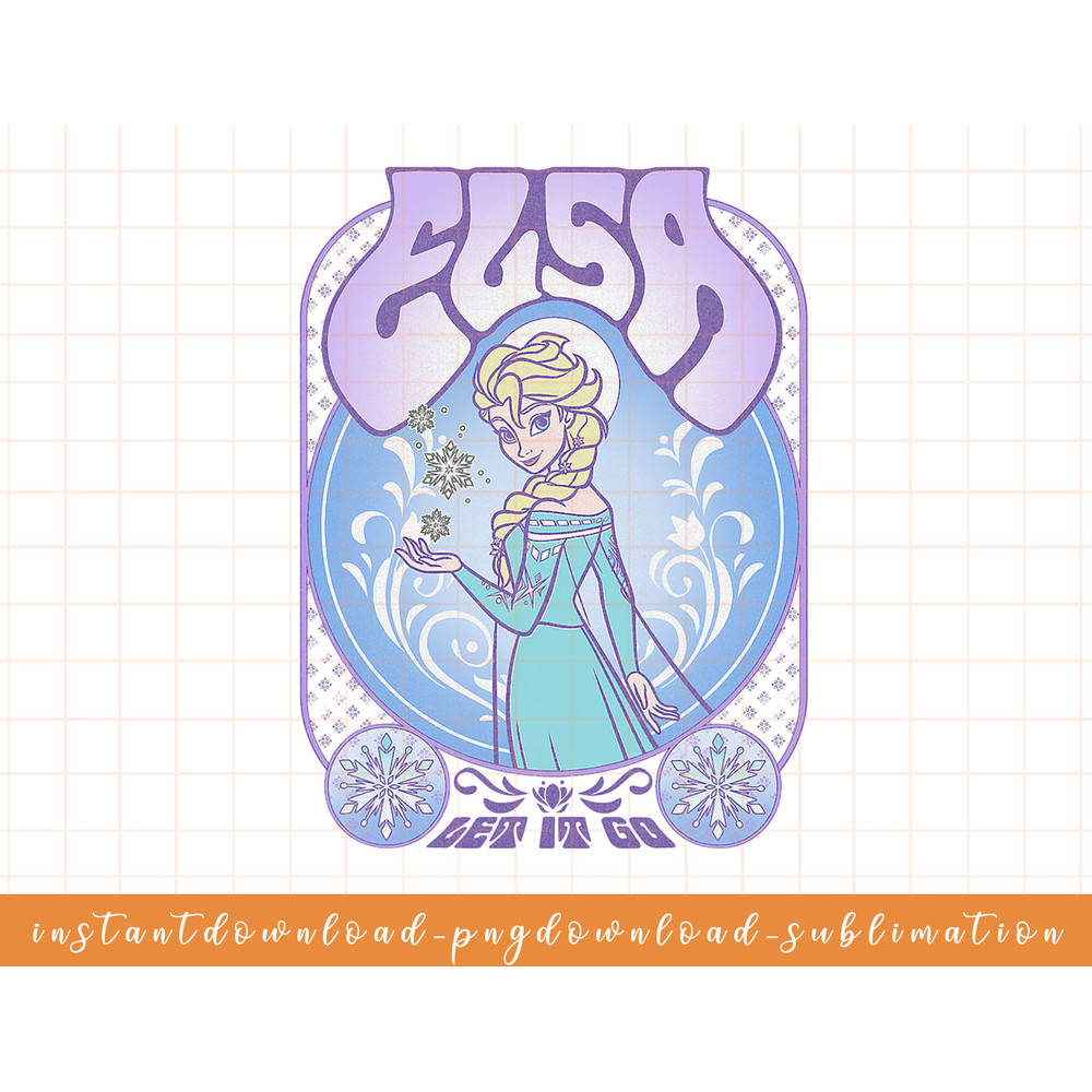 Disney Frozen Elsa Let It Go Seventies Retro Poster png, sublimate, digital download.jpg