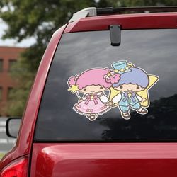 hello kitty sticker, hello kitty decal for car, anime car decal, anime sticker, little twin stars decal, anime decal