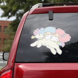 hello kitty decal for car, hello kitty sticker, anime car decal, anime decal, little twin stars decal, anime sticker