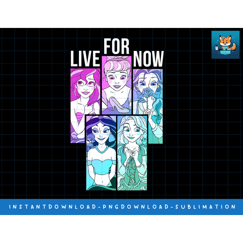 Disney Princess Live For Now Colorful Graphic T-Shirt png, sublimate, digital print.jpg