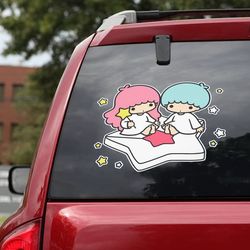 anime car decal, hello kitty sticker, anime decal, anime sticker, little twin stars decal, hello kitty decal for car