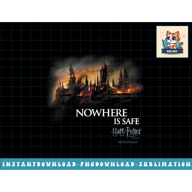 Harry Potter Burning Hogwarts png, sublimate, digital download.jpg