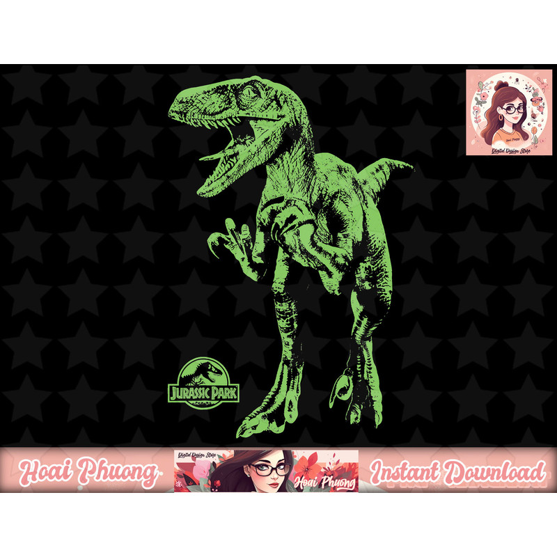 Jurassic Park Simple Green Raptor Graphic png, instant download.jpg