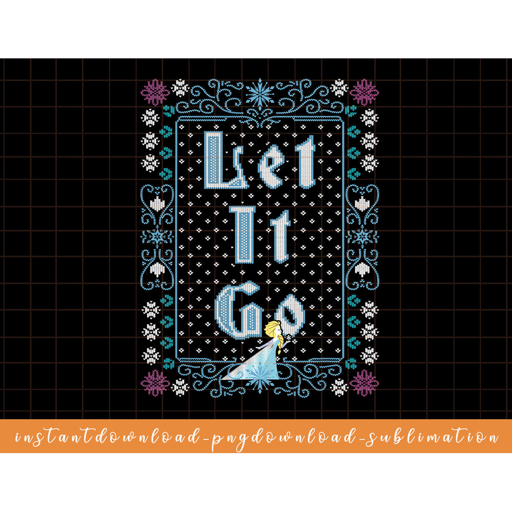 Disney Frozen Elsa Let It Go Ugly Christmas Sweater T-Shirt png, sublimate, digital download.jpg