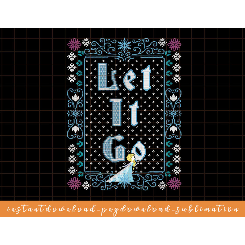 Disney Frozen Elsa Let It Go Ugly Christmas Sweater T-Shirt png, sublimate, digital download.jpg