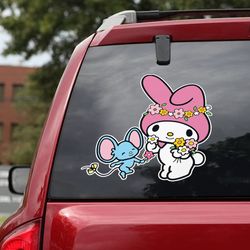 hello kitty sticker, hello kitty decal for car, anime car decal, anime decal, my melody decal, anime sticker