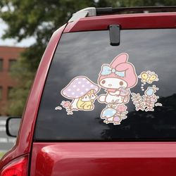 hello kitty decal for car, hello kitty sticker, anime decal, anime sticker, my melody decal, anime car decal