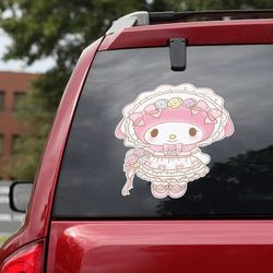anime decal, hello kitty sticker, hello kitty decal for car, anime sticker, my melody decal, anime car decal