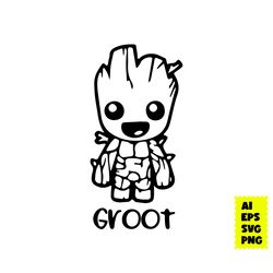Baby Groot Svg, I Am Groot Svg, Groot Black Svg, Groot Svg, Marvel Svg, Disney Svg, Png Digital File