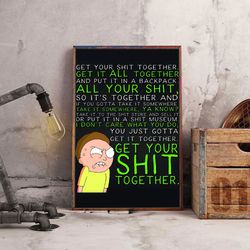 rick and morty wall art, rick and morty poster, movie poster, movie wall art, sitcom poster, movie decoration