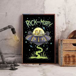 movie poster, rick and morty wall art, movie decoration, movie wall art, sitcom poster, rick and morty poster