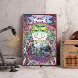 movie poster, rick and morty poster, rick and morty wall art, movie wall art, sitcom poster, movie decoration