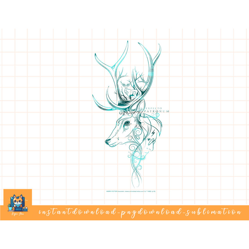 Harry Potter Stag Expecto Patronum Line Art png, sublimate, digital download.jpg